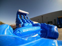 20ft Blue Hurricane Curve Dual Lane Water Slide