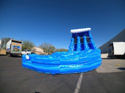 20ft Blue Hurricane Curve Dual Lane Water Slide