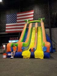 27ft Tropical Rush Dual Lane Dry Slide