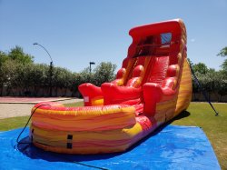 20ft Volcano Single Lane Water Slide with Pool