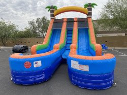 15ft Tropical Splash Double Lane Dry Slide