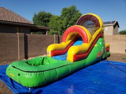 10ft Toddler Green and Yellow Dry Slide with Pool