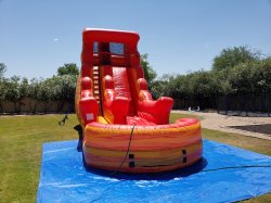 20ft Volcano Single Lane Water Slide with Pool