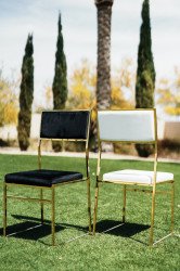 Dining Chair - Jasper - Gold Frame/White Pad