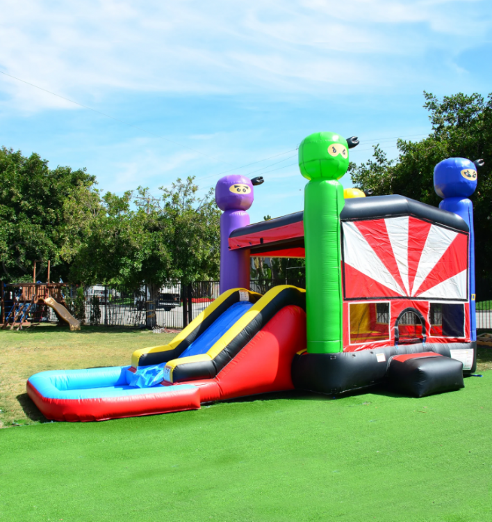 Ninja Warrior Combo Wet Slide Pool