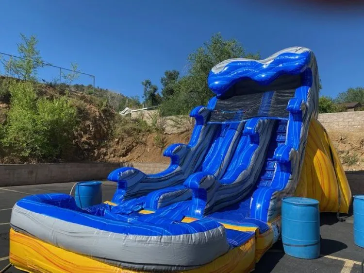 17ft Flaming Wave Dual Lane Water Slide Pool