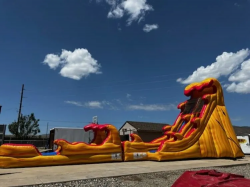 22ft Flaming Volcano Single Water Slide with Pool