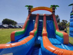 15ft Tropical Splash Double Lane Dry Slide