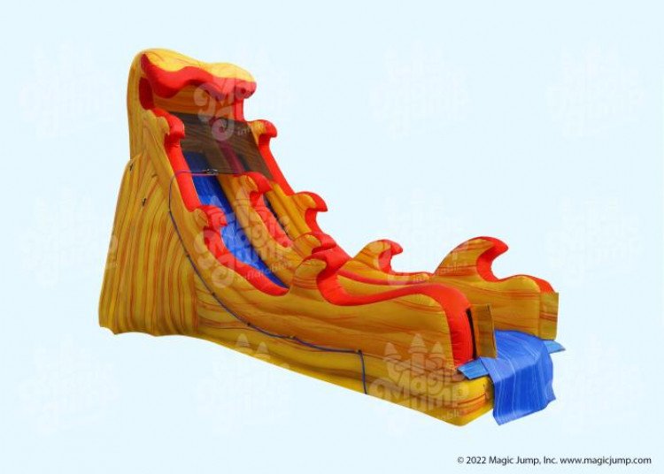 22ft Flaming Volcano Single Dry Slide