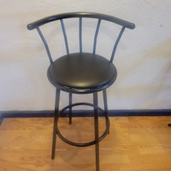 Bar Stool with Metal Swivel Back - Black