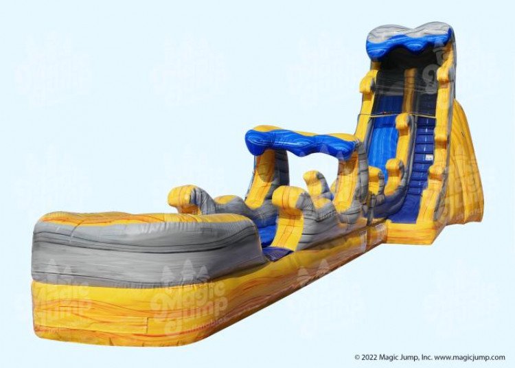 22ft Flaming Wave Single Water Slide with Pool