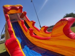 22ft Flaming Volcano Single Dry Slide