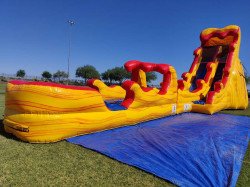 22ft Flaming Volcano Single Water Slide with Pool