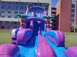 24ft Purple Hurricane Double Lane Water Slide