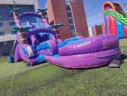 24ft Purple Hurricane Double Lane Water Slide