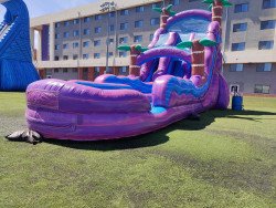 24ft Purple Hurricane Double Lane Water Slide