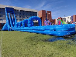 40ft Blue Mammoth Dual Lane Water Slide