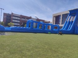 40ft Blue Mammoth Dual Lane Water Slide