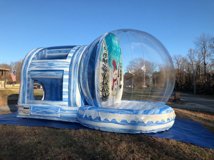 Inflatable Human Snow Globe with blowing snow