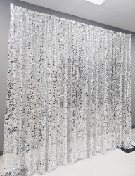 PIPE AND DRAPE 8’ X 8’  - Silver Big Payette sequin