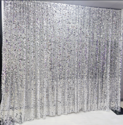 PIPE AND DRAPE 10’ X 10’  - Silver Big Payette sequin