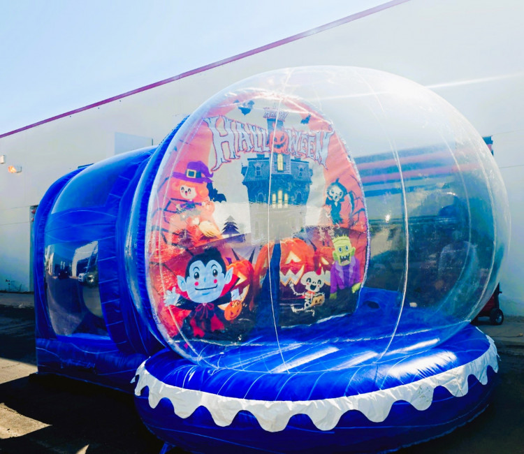 Inflatable Human Snow Globe with blowing snow