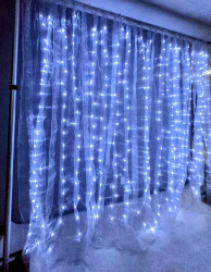 PIPE AND DRAPE 10’ X 10’ - White Sheer Organza and Cool LED 