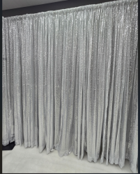 PIPE AND DRAPE 8’ X 8’ - Silver Sequin