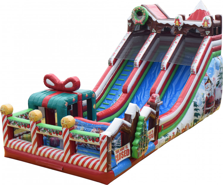 23ft Christmas Double Lane Tubing Slide - 3 in 1