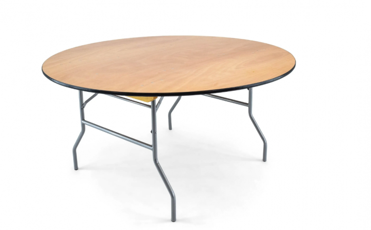 72 Round Wood Folding Table