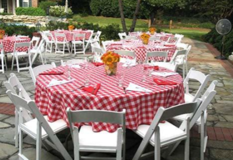 Red Checkered pattern Linen 120