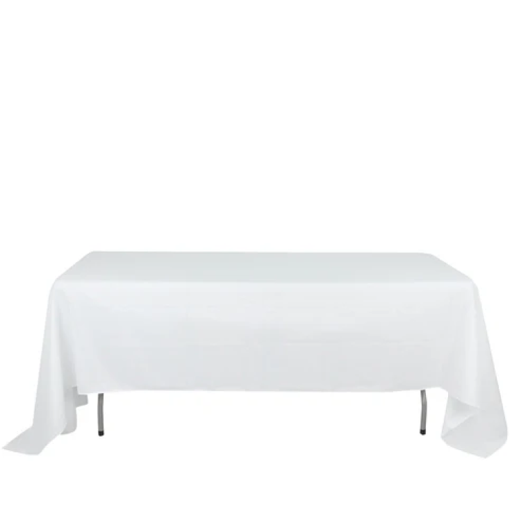 60x126 White Polyester Linen