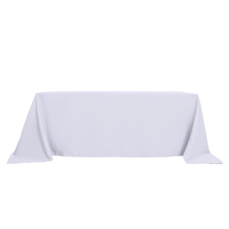 90x132 White Polyester Linen