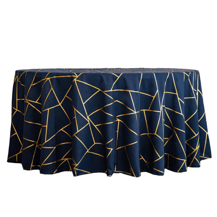 Gold Foil geometric pattern Linen 120